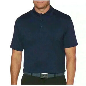 Callaway Polo Shirt XL Navy Blue Opti Dri Golf Performance “South Life” Sleeve
